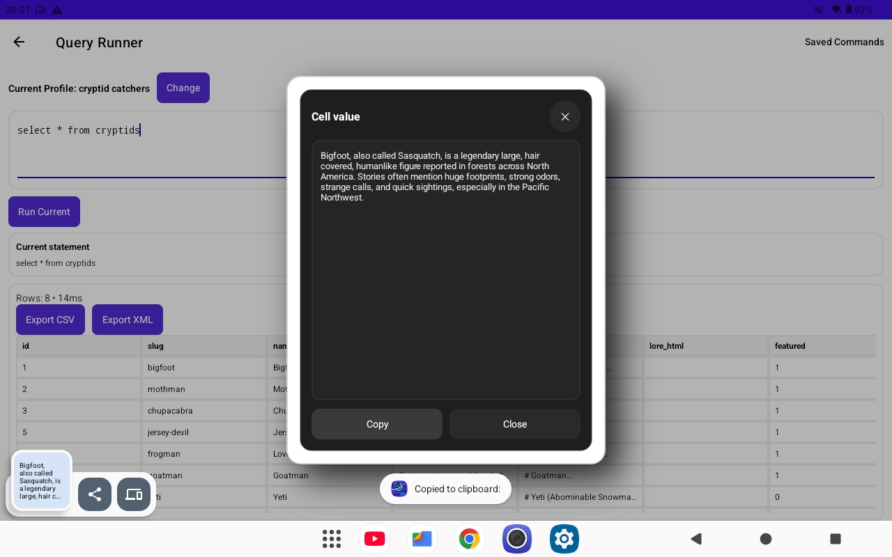 Placeholder image: Long click detail popup